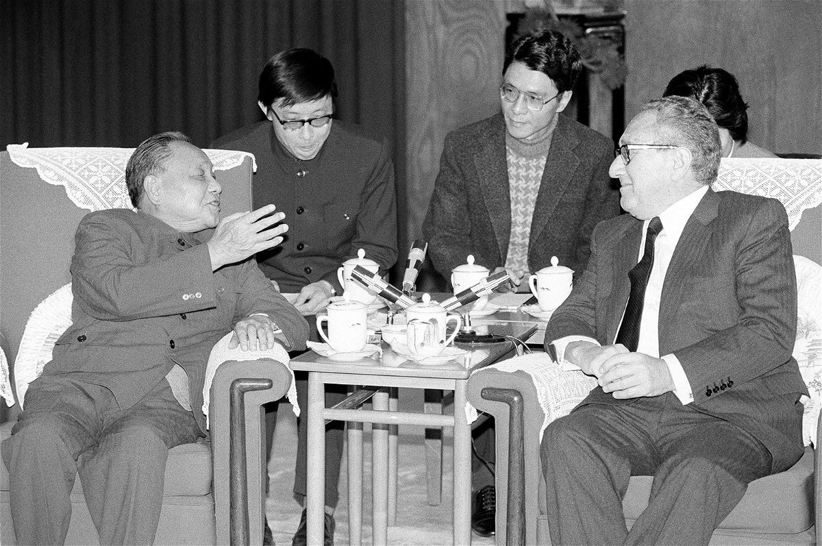 China's late paramound leader Deng Xiaoping met with former US Secretary of State Henry Kissinger in Beijing on November 11