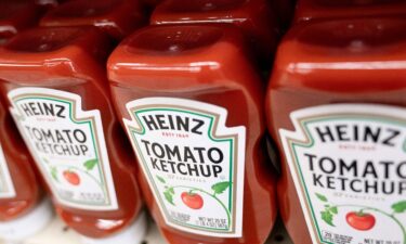 Heinz ketchup is displayed on a shelf at a grocery store in Washington