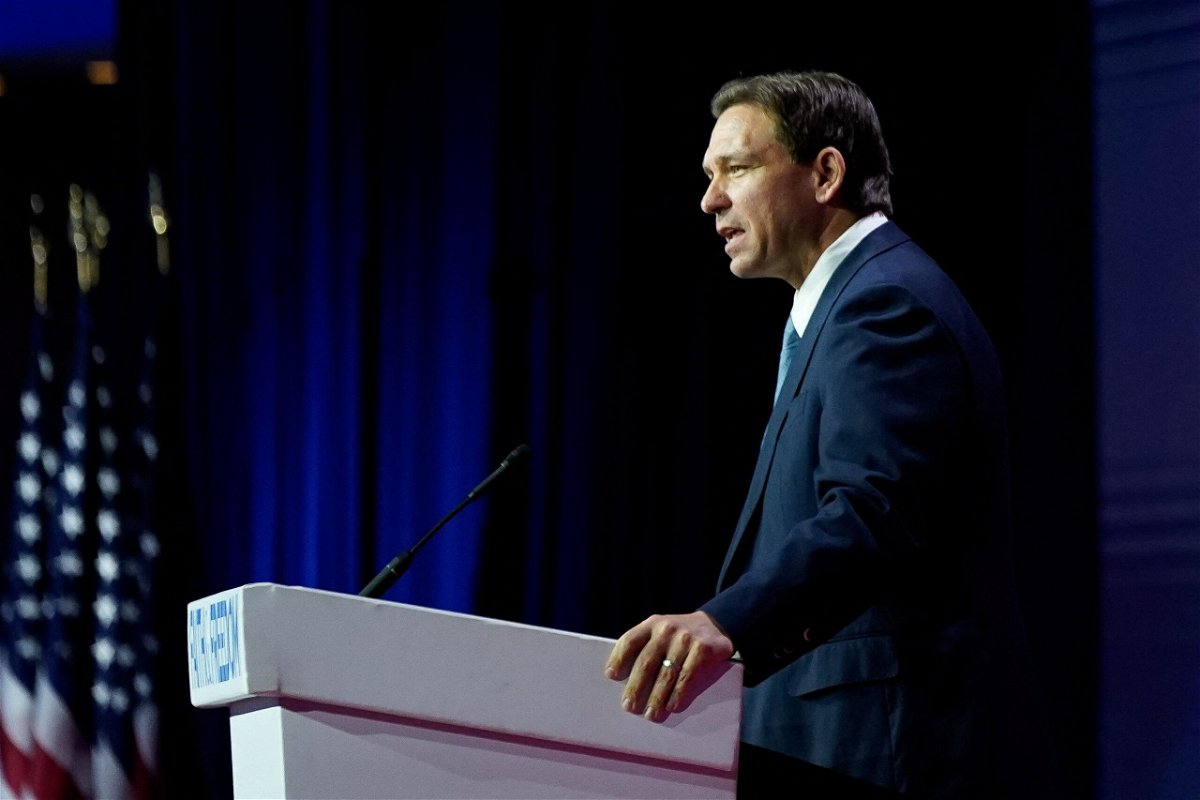 Republican U.S. presidential candidate Florida Gov. Ron DeSantis addresses The Faith and Freedom Coalition's 2023 "Road to Majority" conference in Washington