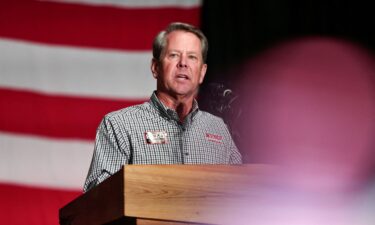 Georgia Republican Gov. Brian Kemp speaks at a campaign event in Kennesaw