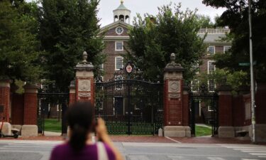 The Van Wickle Gates stand at the edge of the main campus of the Ivy League school Brown University in Providence