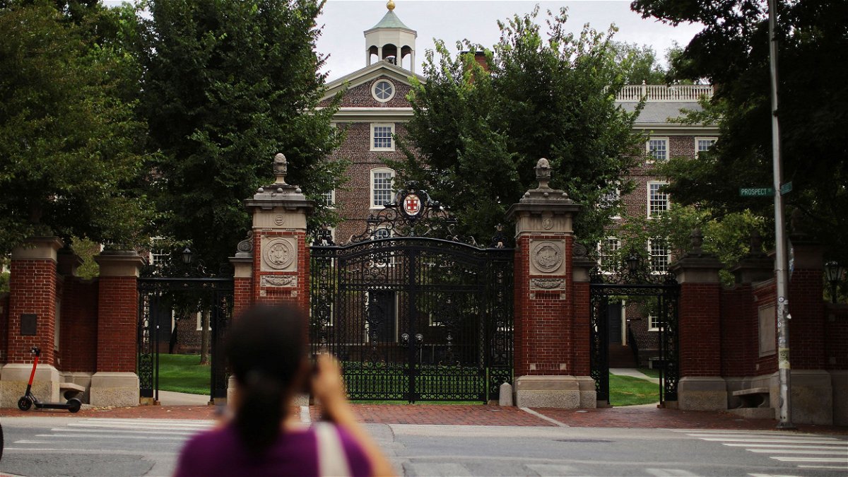 The Van Wickle Gates stand at the edge of the main campus of the Ivy League school Brown University in Providence