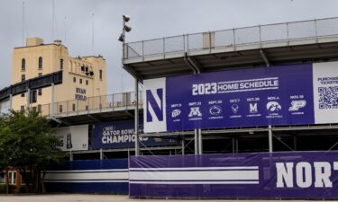 Former Northwestern University head football coach Pat Fitzgerald watches during a game against Ohio State on November 5