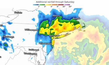 A coastal storm is dumping heavy rain early Friday over millions in New York City and the Northeast