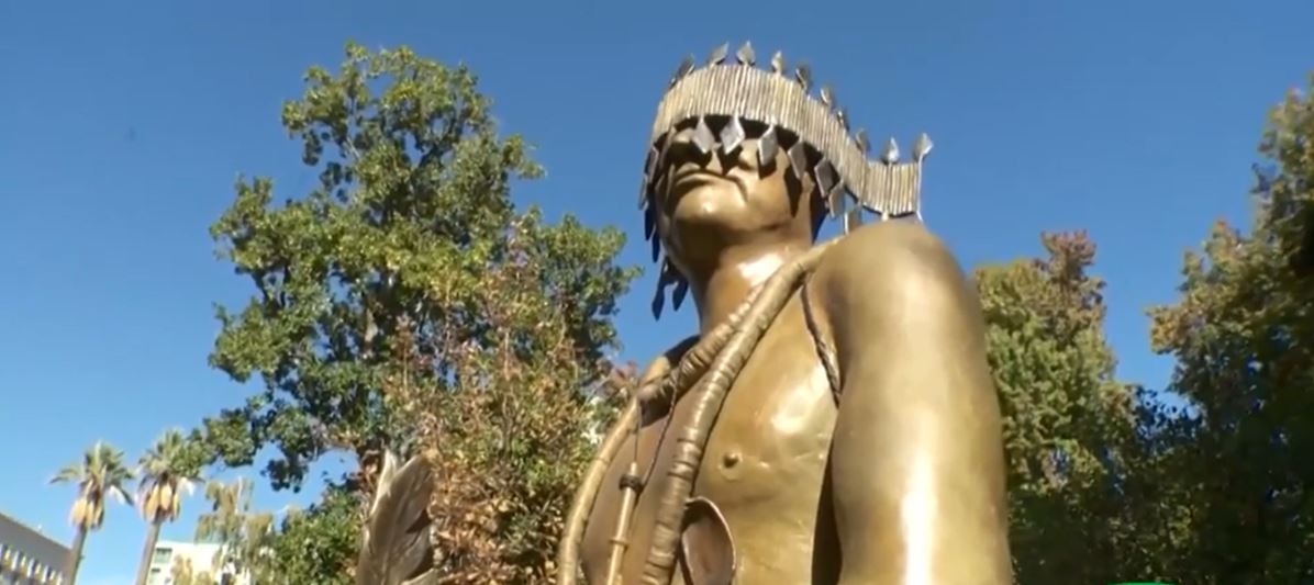 <i></i><br/>A new California Native American monument depicting William Franklin replaces a statue that was torn down at Capitol Park.