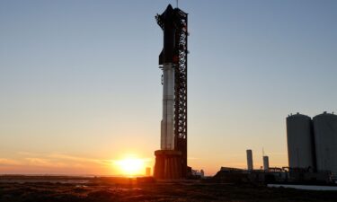 SpaceX's next-generation Starship spacecraft sits atop its powerful Super Heavy rocket on November 15.