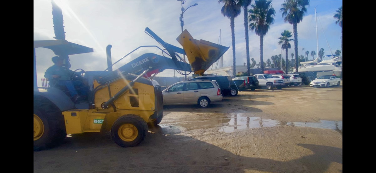 A cleanup of the Santa Barbara Harbor is underway after a storm surge Thursday