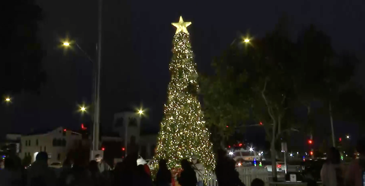 Santa’s Maria lights Christmas Tree at City Hall