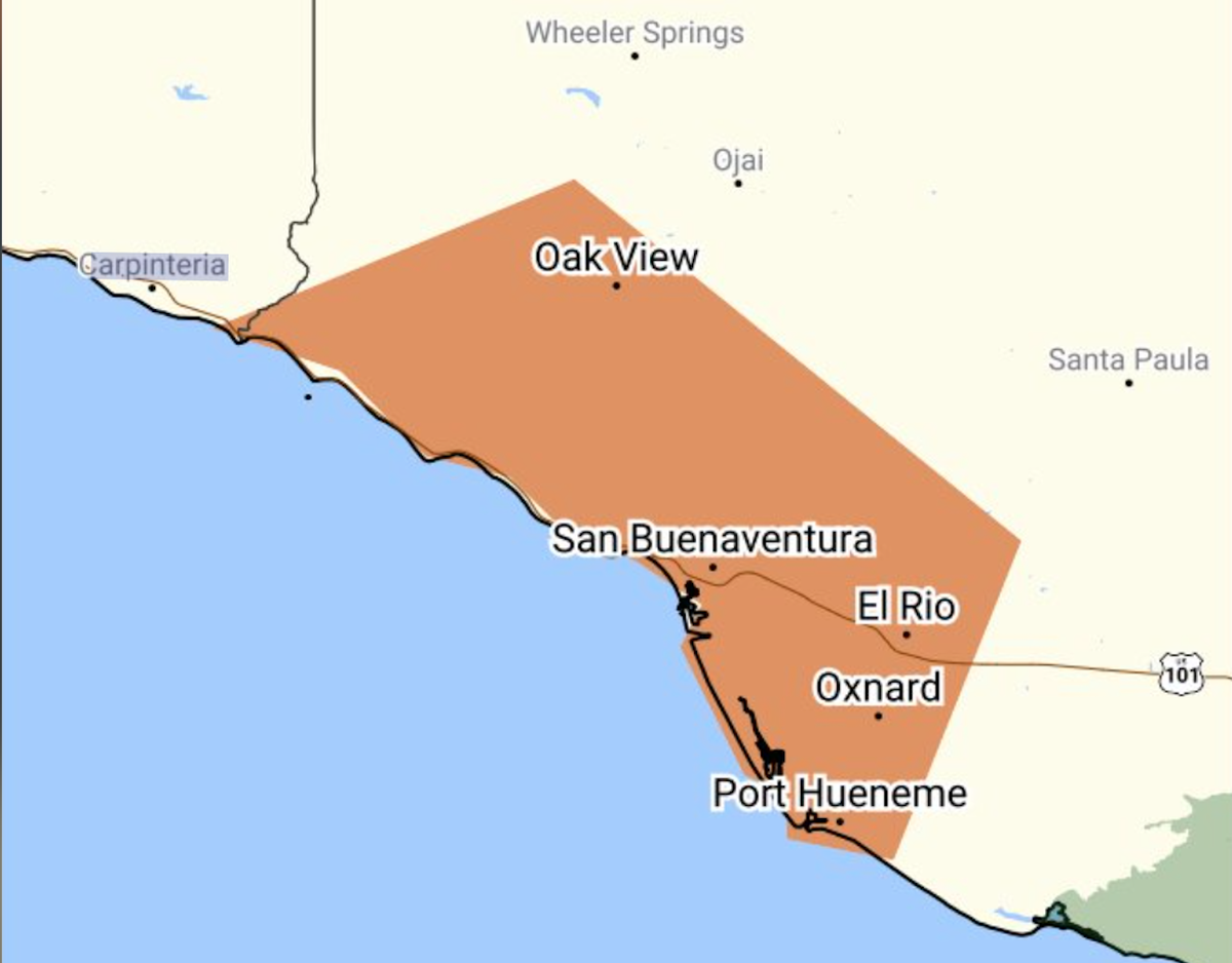 Evacuation warning issued for Ventura County coastline