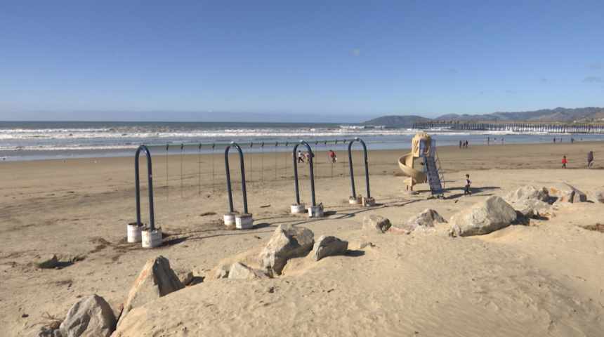 Pismo Beach damaged swing sets
