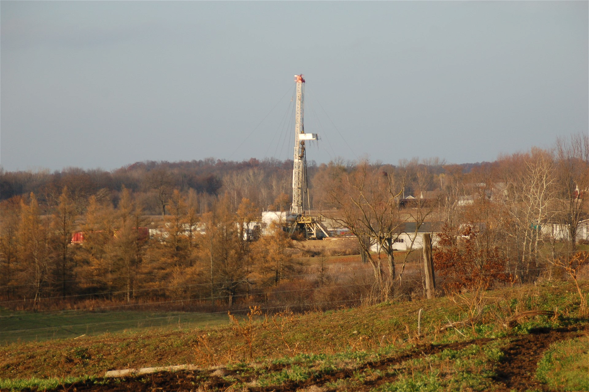 An oil and gas drilling rig like this one in Michigan will be used by the West Bay Exploration Co. for up to 24 days this year to drill an exploratory well in the Cuyama Valley. 