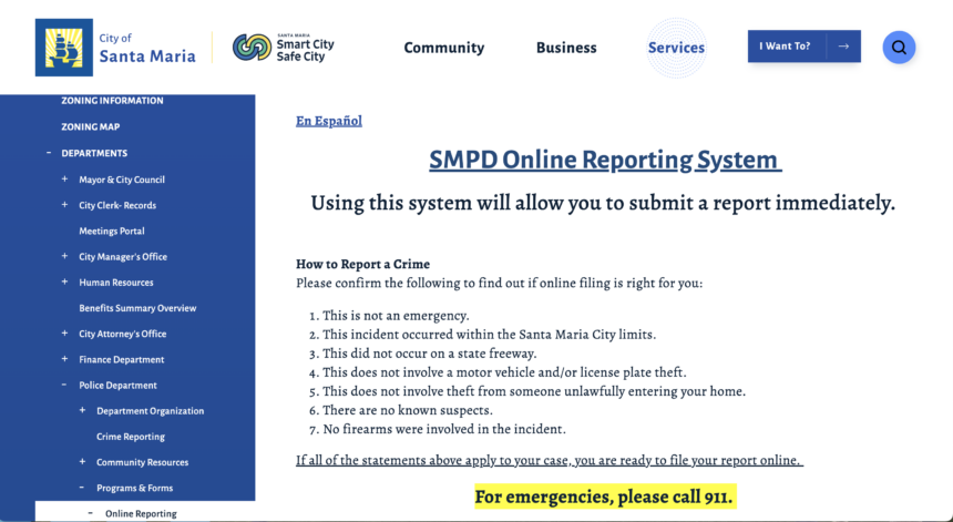 SMPD Online Reporting System