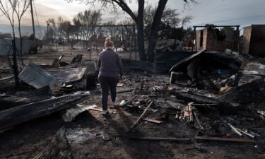 A destroyed home is pictured by the Smokehouse Creek fire on March 3 near Stinnett