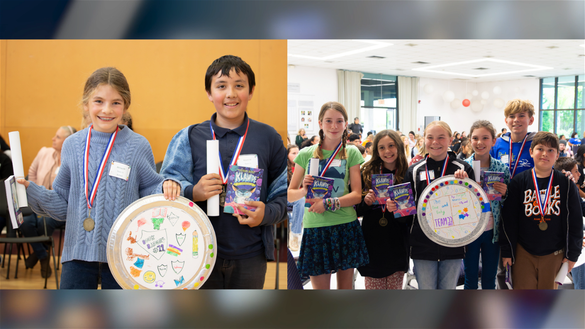 Left: Pictured are elementary students Arrow M. of Ballard & Kevin M. of Fairlawn of team “Book Badges” which took first place at the Santa Maria-based Battle of the Books held on April 16, 2024.

Right: Pictured are elementary grade students from team “The One and Only Team 22” - winners of the Santa Barbara-based Battle of the Books held on April 25, 2024. The team included students Lily M. of Monte Vista; Margot B. of La Patera; Nico P. of Peabody; Keira D. of Foothill; Carlo V. of Adams; and Atalie M. of Santa Ynez Charter.