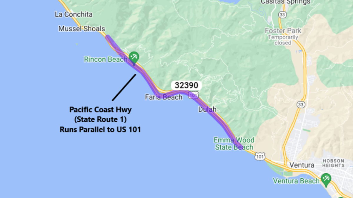 Pacific Coast Highway in Ventura County reduced to one lane overnight