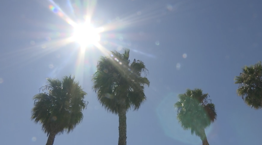 Sweltering heat inland, mild along the coast
