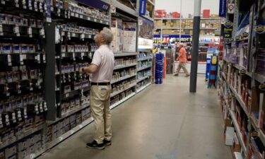 A customer shops in a Lowe's home improvement store in Los Angeles on August 20.