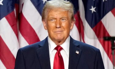 Republican presidential nominee former President Donald Trump is pictured at an election night watch party