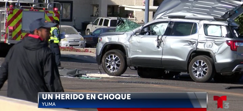Choque en Yuma deja a una persona herida