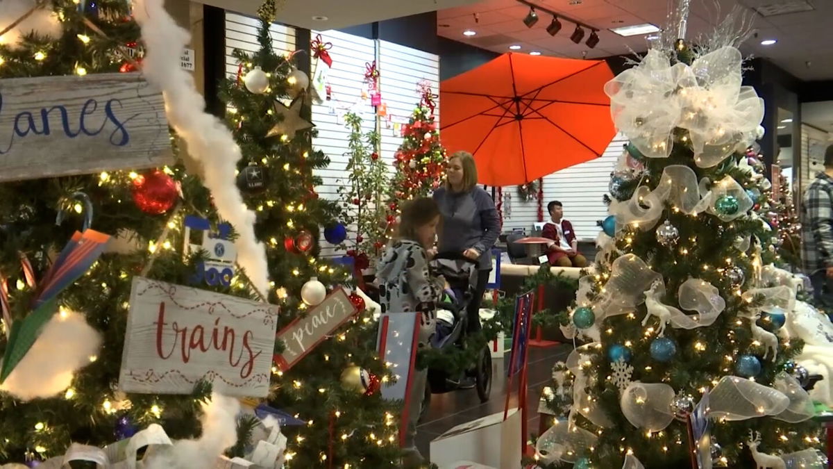 Students visit Golden Valley Altrusa's magical Christmas tree display at Santa Maria Kia.