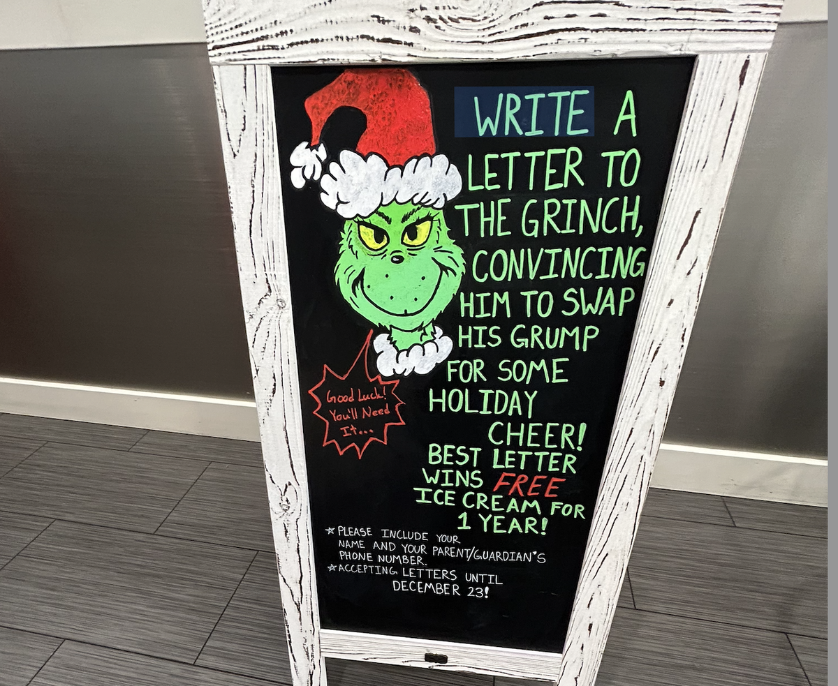 Kids are being asked to write letters to the Grinch this holiday season to change his mood.