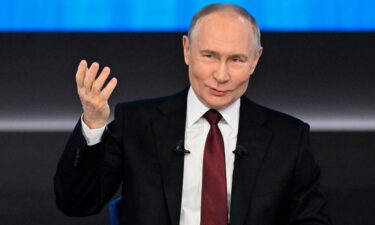 Russian President Vladimir Putin holds his annual end-of-year press conference in Moscow on Thursday.