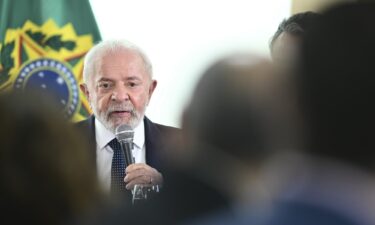 The President of Brazil Luiz Inacio Lula da Silva at the Planalto Palace in Brasilia