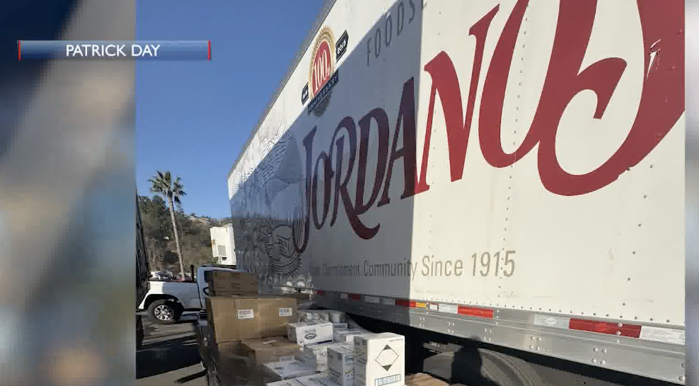 Jordanos is supporting the needs of first responders with food shipments to base camp in Pasadena.