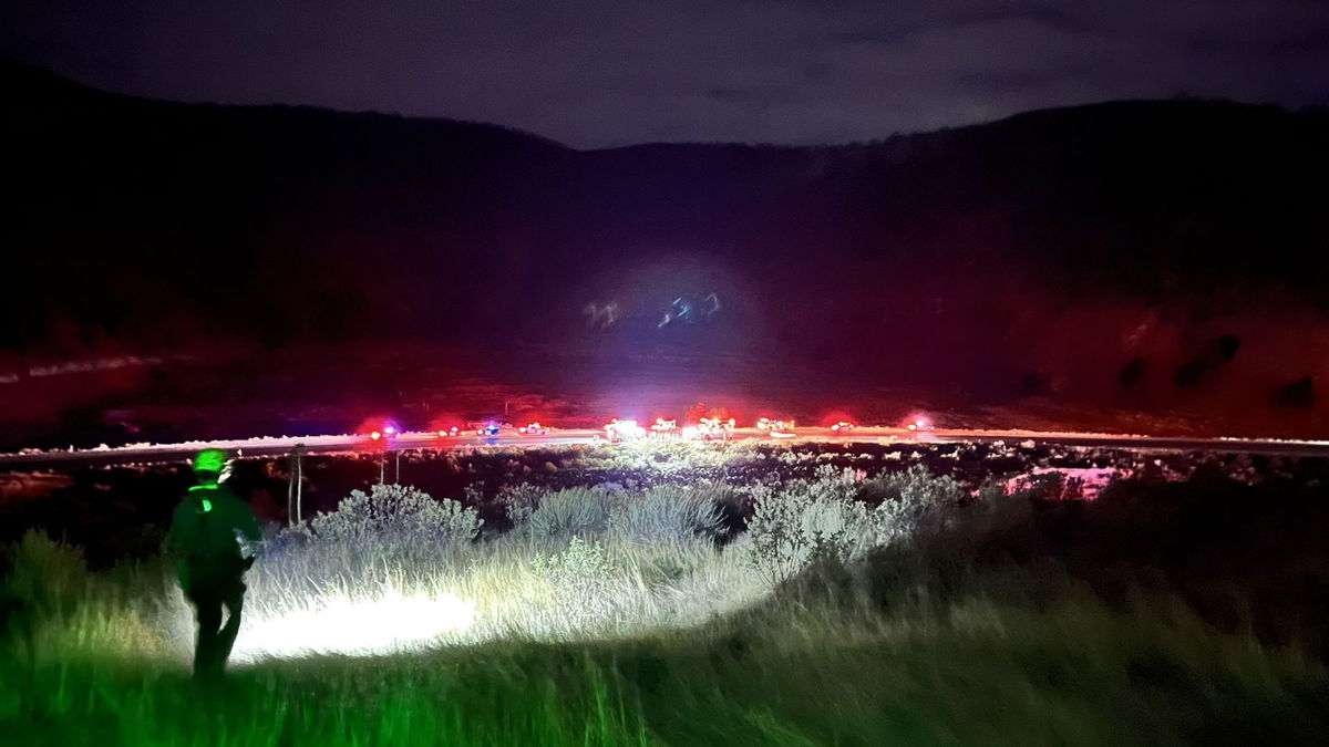 Crews help with car crash over side of Highway 166 Tuesday night