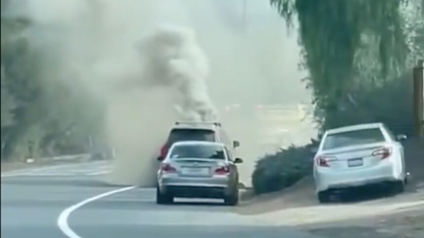 Crews on scene of car fire in Ojai Saturday morning