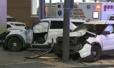 Four Philadelphia Police officers are hospitalized after an illegal car meetup ended in a crash.