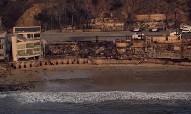 Some beachfront properties are left destroyed Thursday by the Palisades Fire in Malibu