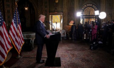 President-elect Donald Trump speaks at Mar-a-Lago in Palm Beach