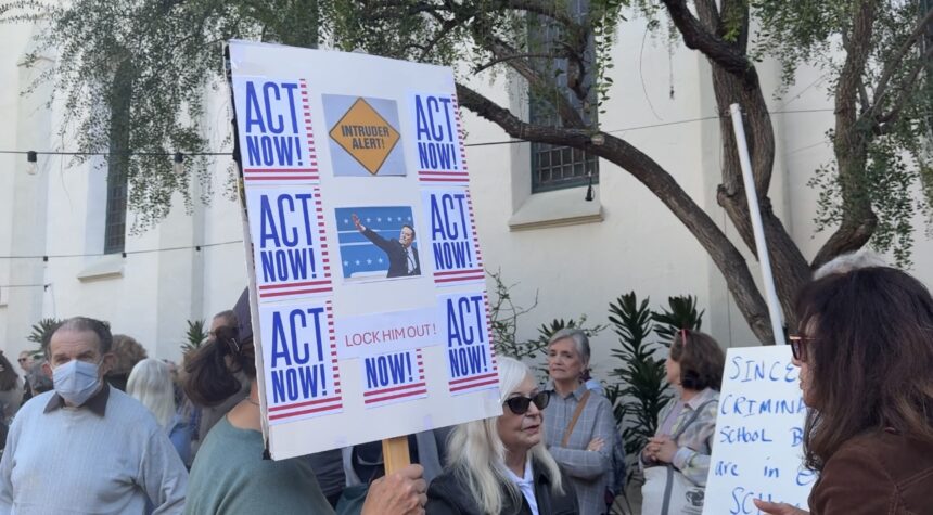 Emergency Town Hall “Stop the Coup” held at Unitarian Society Santa Barbara attracted hundreds of people