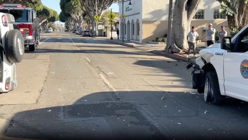 Fire crews on scene for car crash in Santa Barbara Friday afternoon