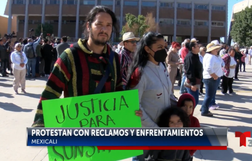 Protestan con reclamos y enfrentamientos ante asesinato de Sunshine Rodríguez en Mexicali