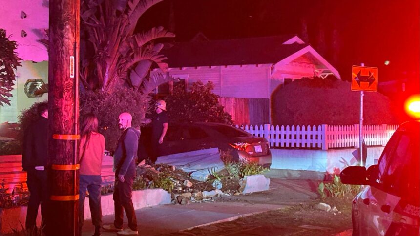 Car crashes into Santa Barbara home Friday night