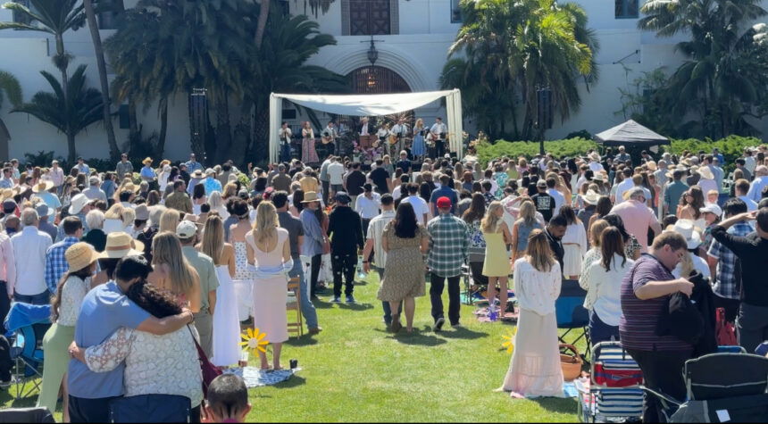 Calvary Chapel Santa Barbara celebrates Easter at Sunken Gardens attracting hundreds of people