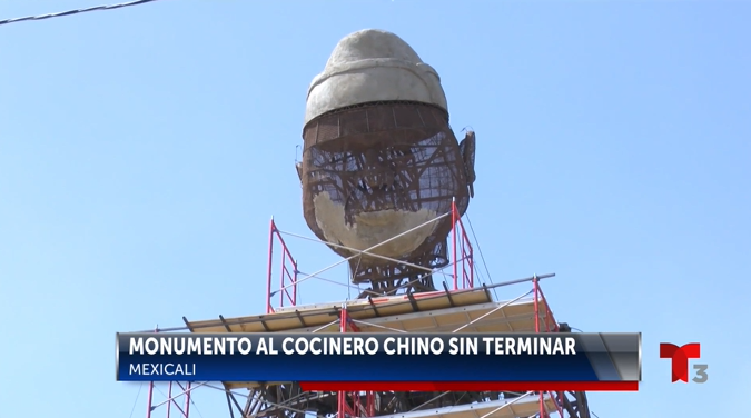 Monumento al Cocinero Chino en Mexicali aun sin terminar