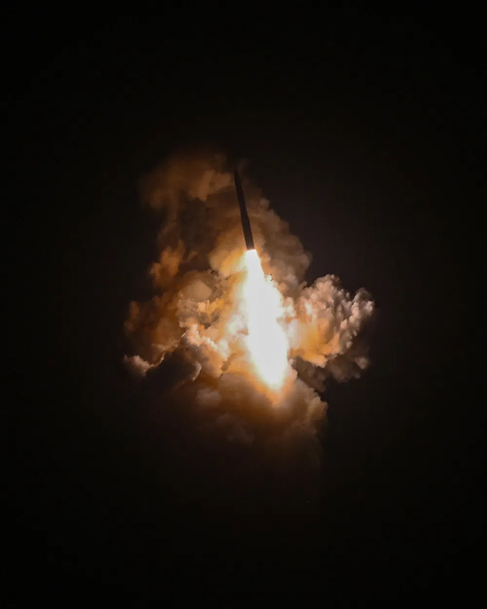 An unarmed Minuteman III Intercontinental Ballistic Missile launch at 12:01 a.m. 21MAY25