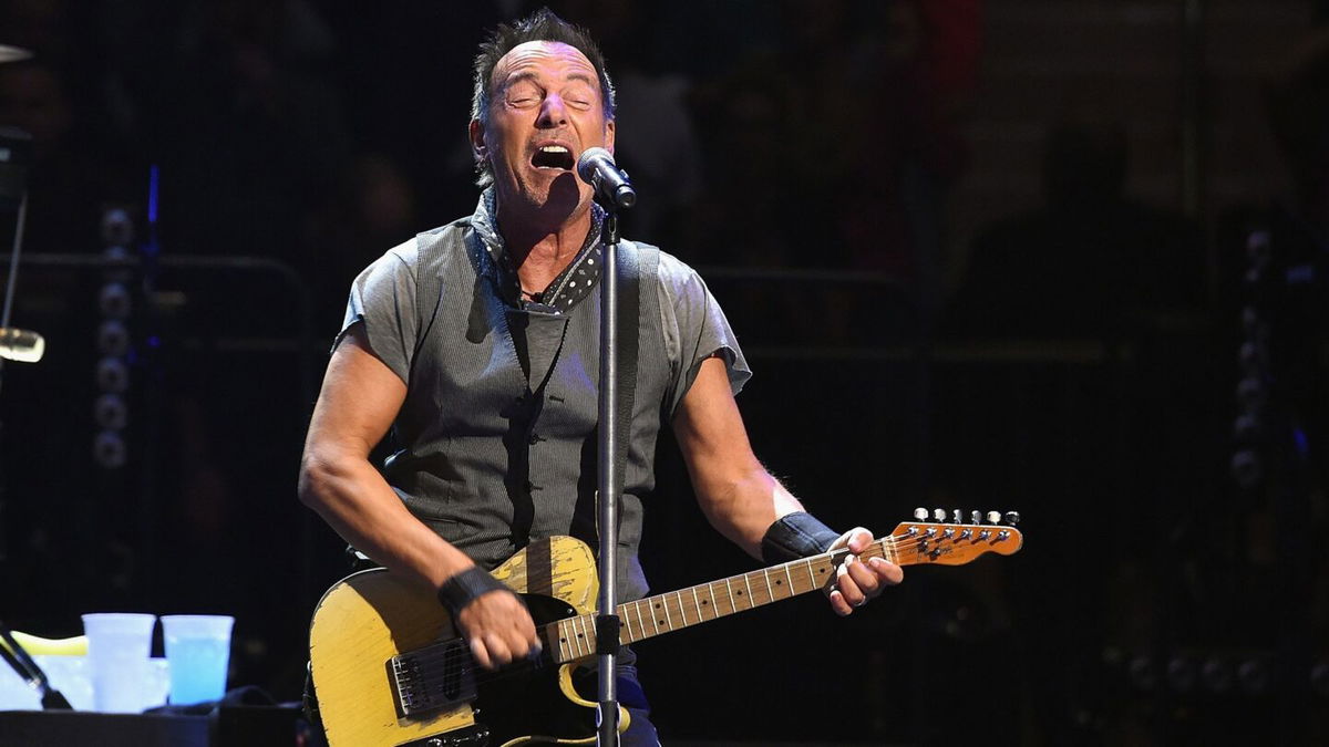 <i>Shirlaine Forrest/Getty Images via CNN Newsource</i><br/>Bruce Springsteen on stage in Manchester on Wednesday.