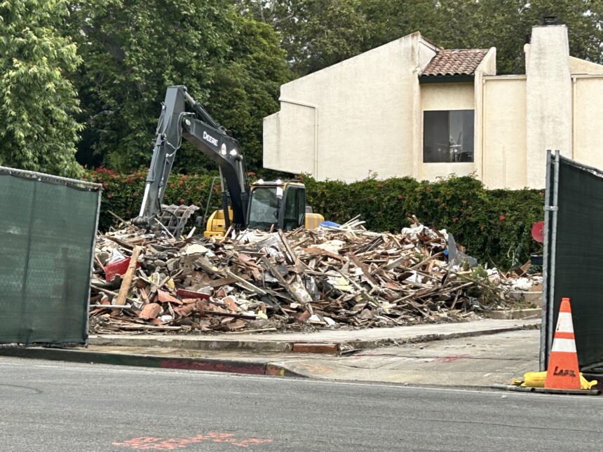Demolition makes way for bridge, creek expansion on De La Vina Street