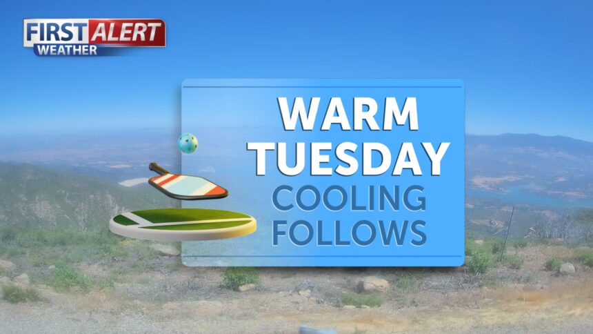 Warm Tuesday, slight cooling follows