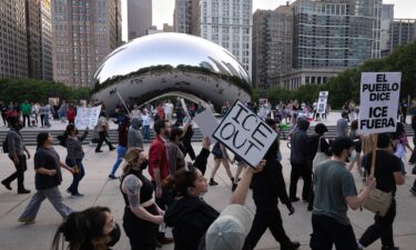 Protestors demonstrated against immigration action in Chicago this week.