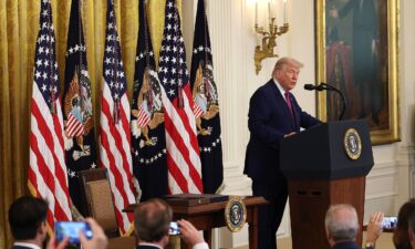 President Donald Trump delivers remarks before signing a series of bills related to California’s vehicle emissions standards during an event in the East Room of the White House on June 12 in Washington