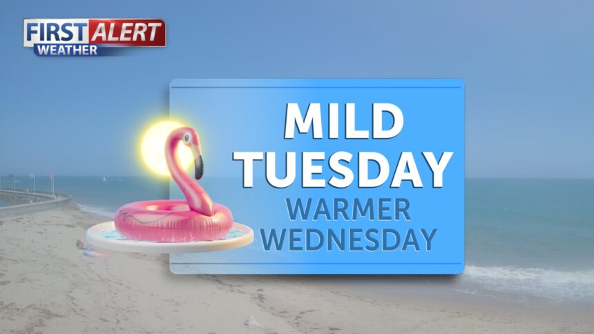 Mild Tuesday, warmer Wednesday