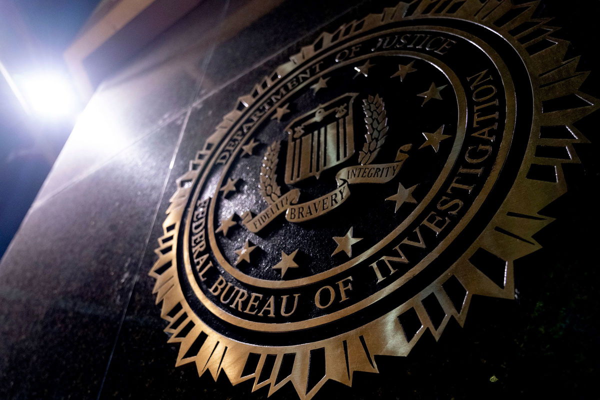 The seal of the Federal Bureau of Investigation on the J. Edgar Hoover Federal Bureau of Investigation building in Washington